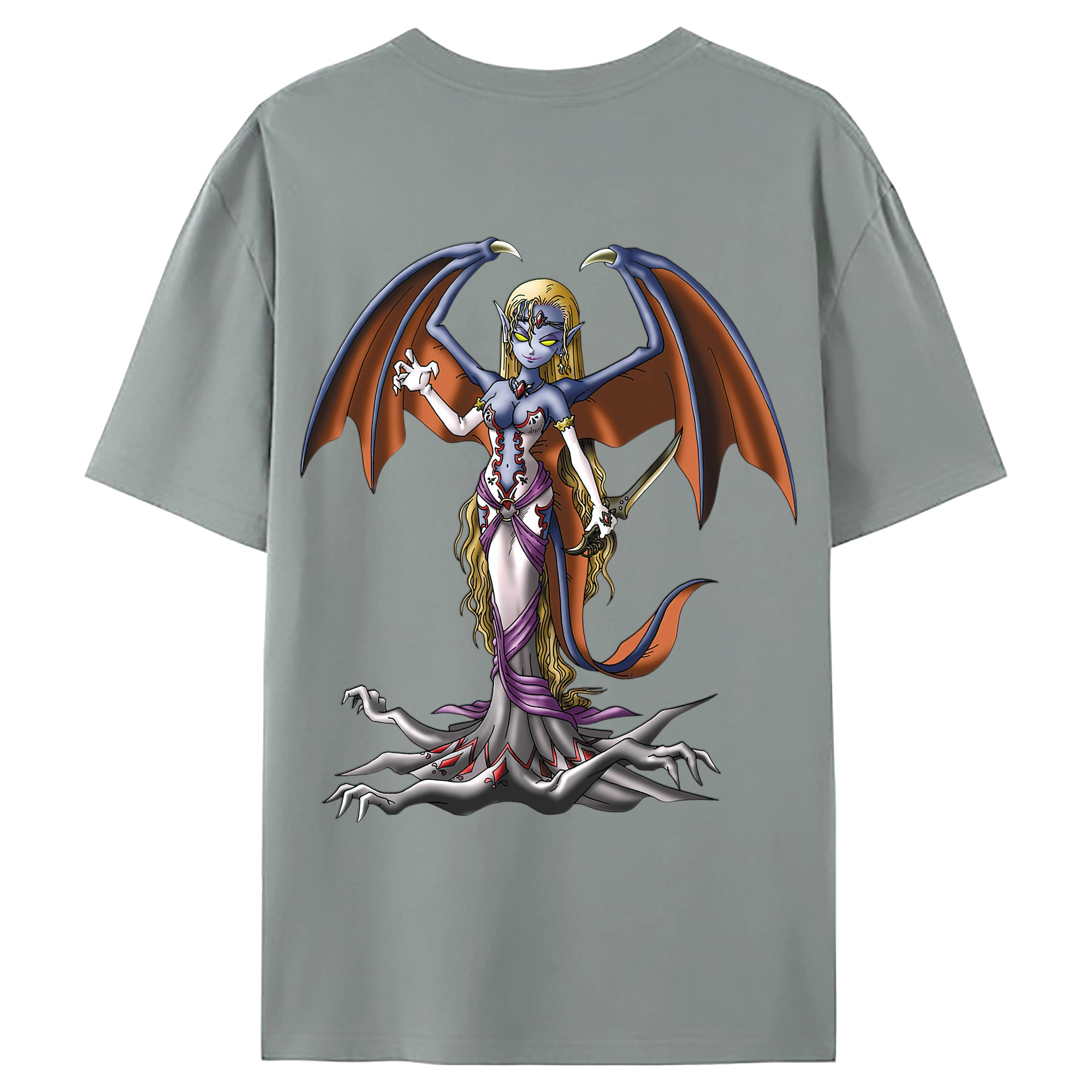 （画像用） ドラゴンクエスト Doragon Kuesuto Dragon Quest 綿100％ メンズ半袖Tシャツ（バックプリント） 通気性
